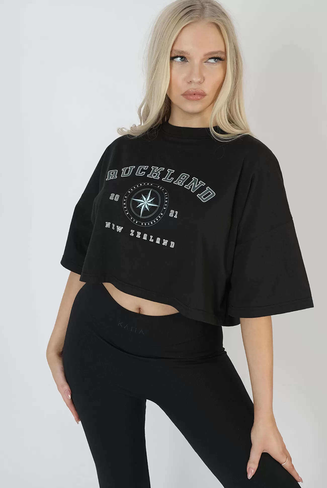 Public Desire Auckland Slogan Crop Top Black Shop