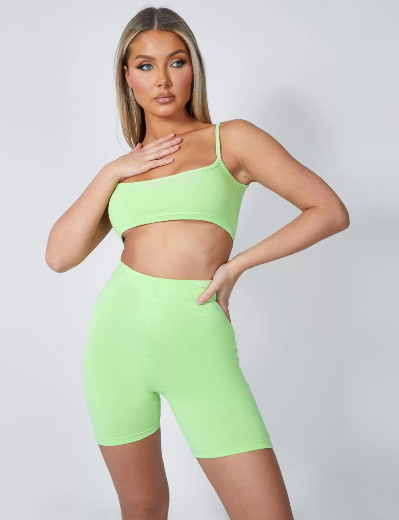 Public Desire Basic Scoop Neck Crop Top Lime Best Sale