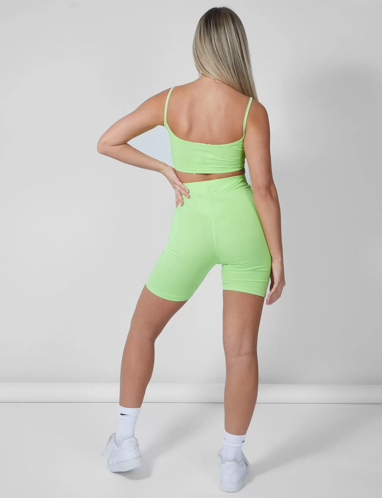 Public Desire Basic Scoop Neck Crop Top Lime Best Sale