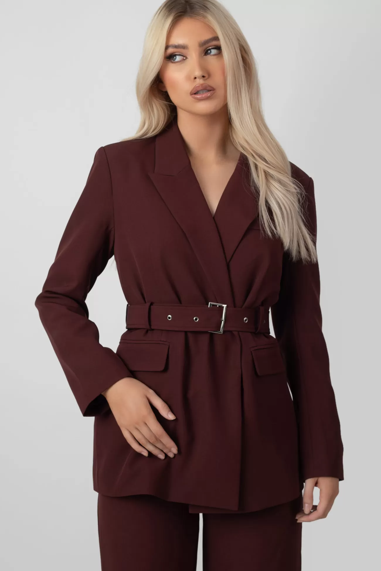 Public Desire Belted Boxy Blazer Port Store