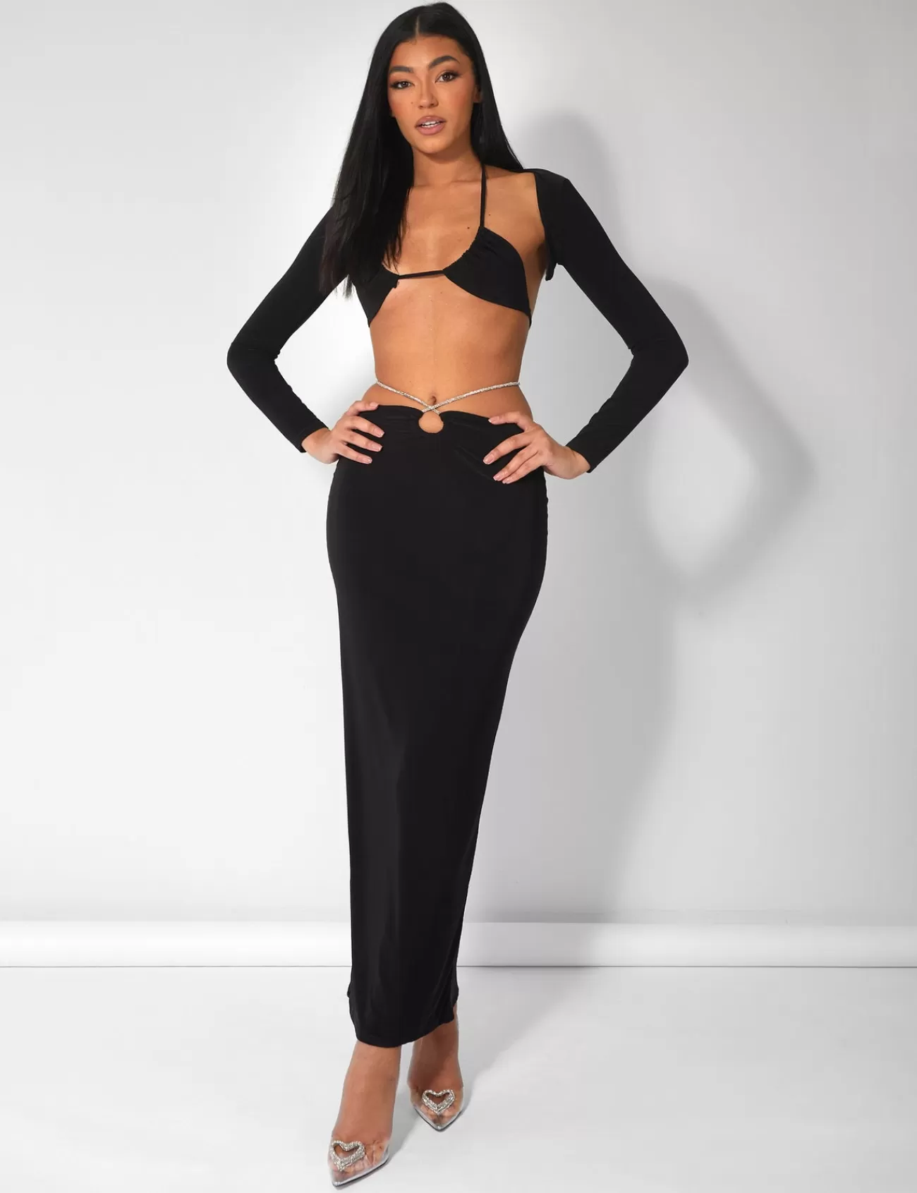 Public Desire Bikini Top And Shrug Slinky Top Black Clearance