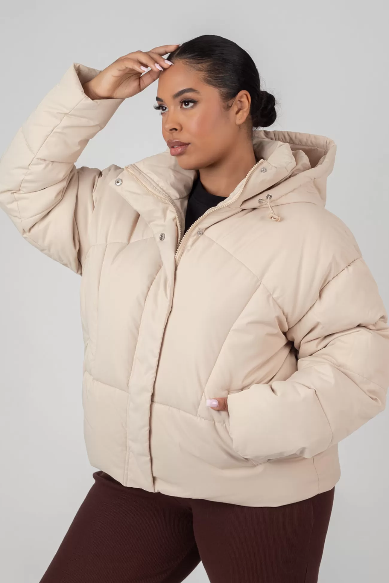 Public Desire Curve Ultimate Puffer Stone Black Fashion