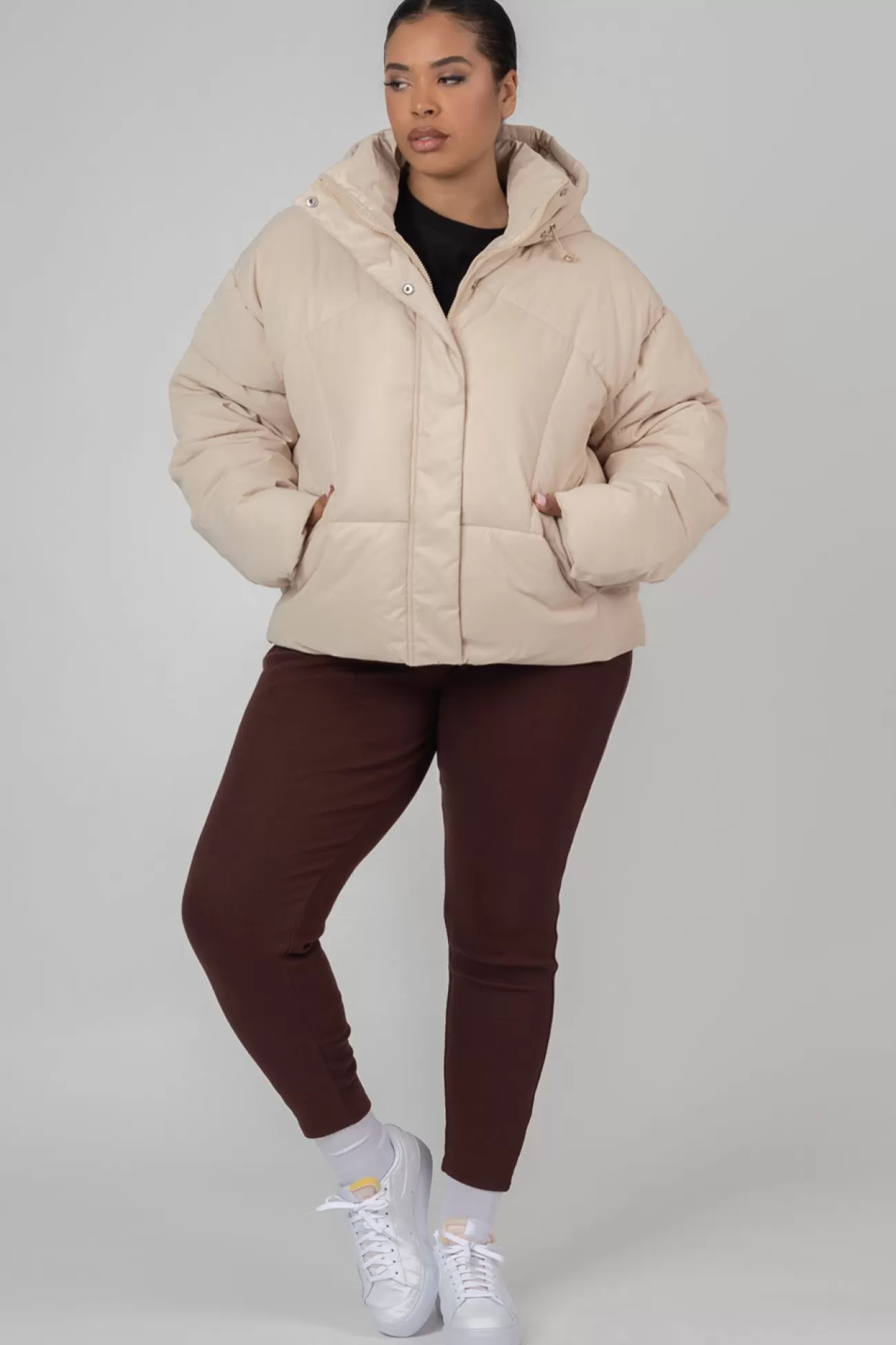 Public Desire Curve Ultimate Puffer Stone Black Fashion