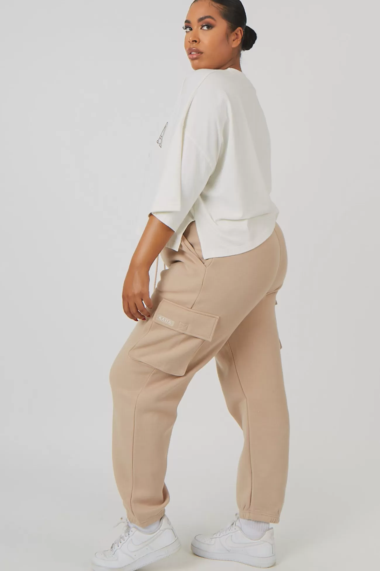 Public Desire Curve Vintage Boxy Cropped T-Shirt Ecru Flash Sale