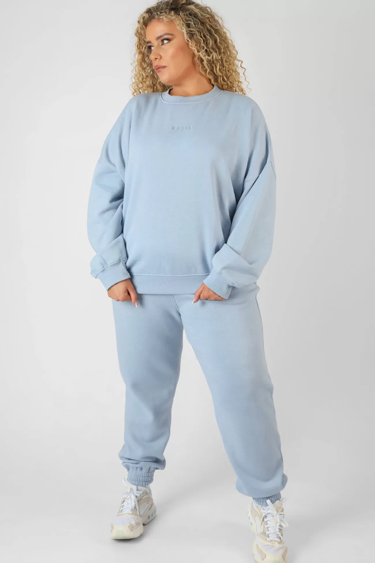 Public Desire Curve Washed Kaiia Oversized Sweatshirt Iris Blue Online