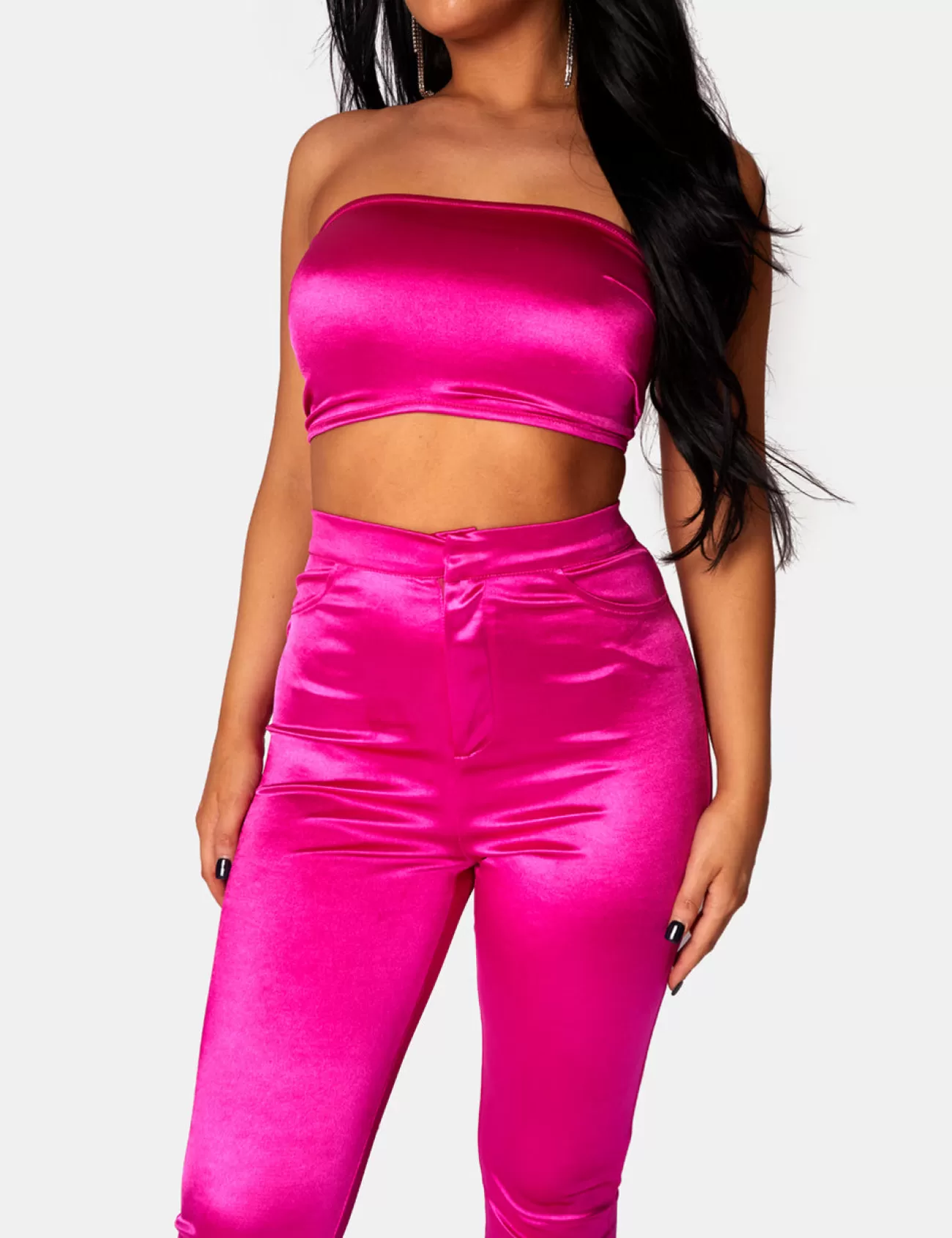 Public Desire Disco Skinny Leg Trousers Pink Flash Sale