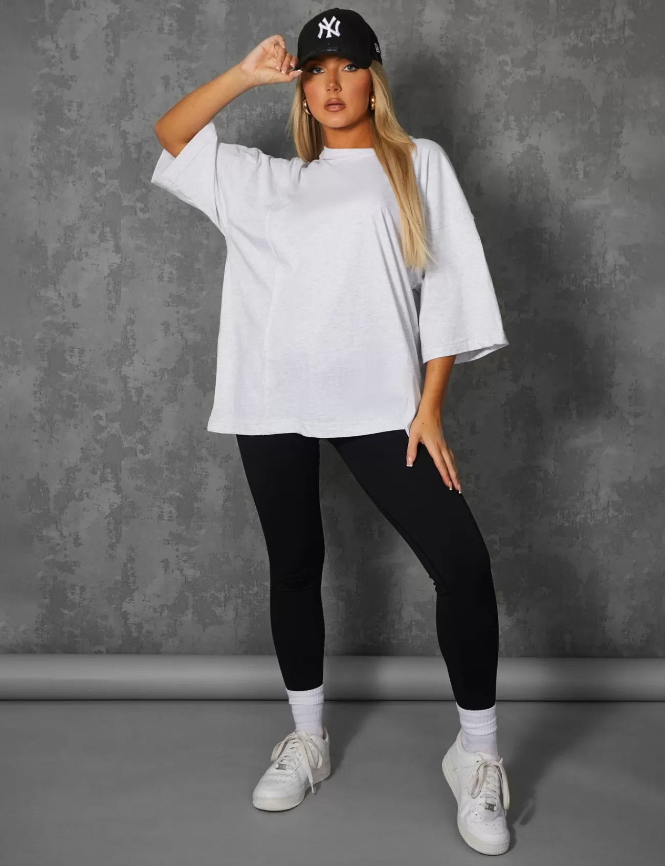 Public Desire Exposed Seam Oversized T Shirt Marl Oatmeal Fashion