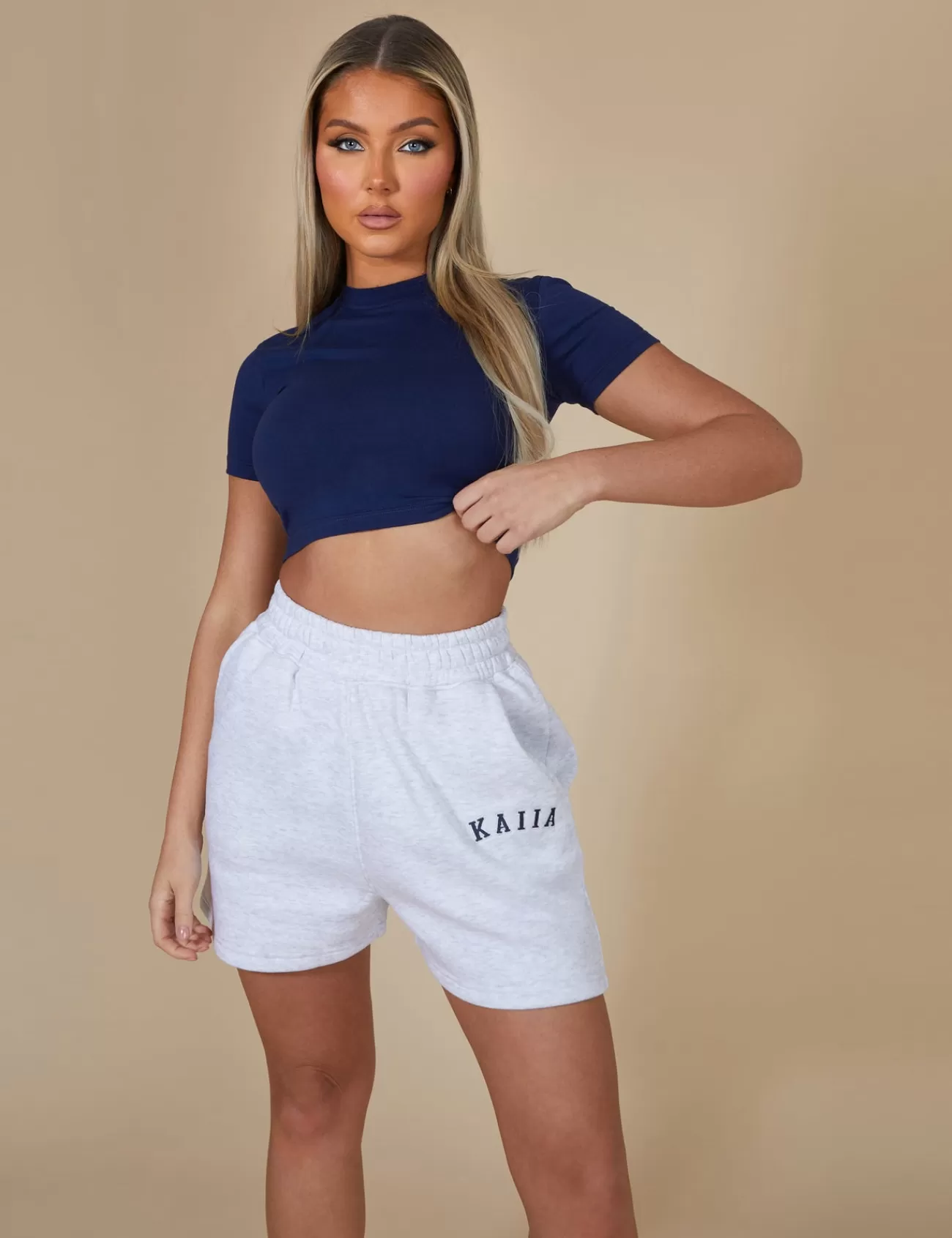 Public Desire Kaiia Cropped Baby T-Shirt In Navy Shop