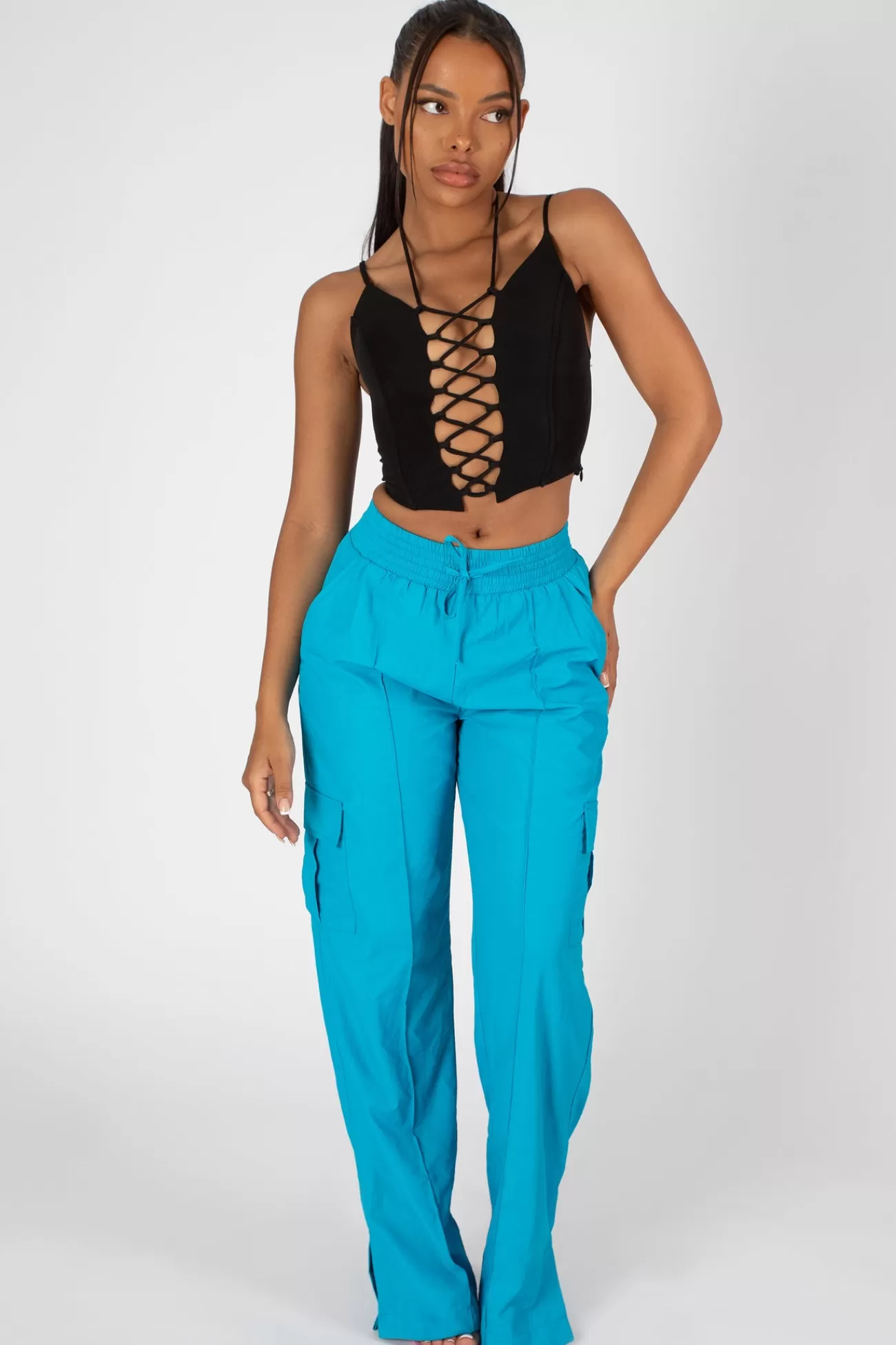 Public Desire Lace Up Corset Top Black Outlet