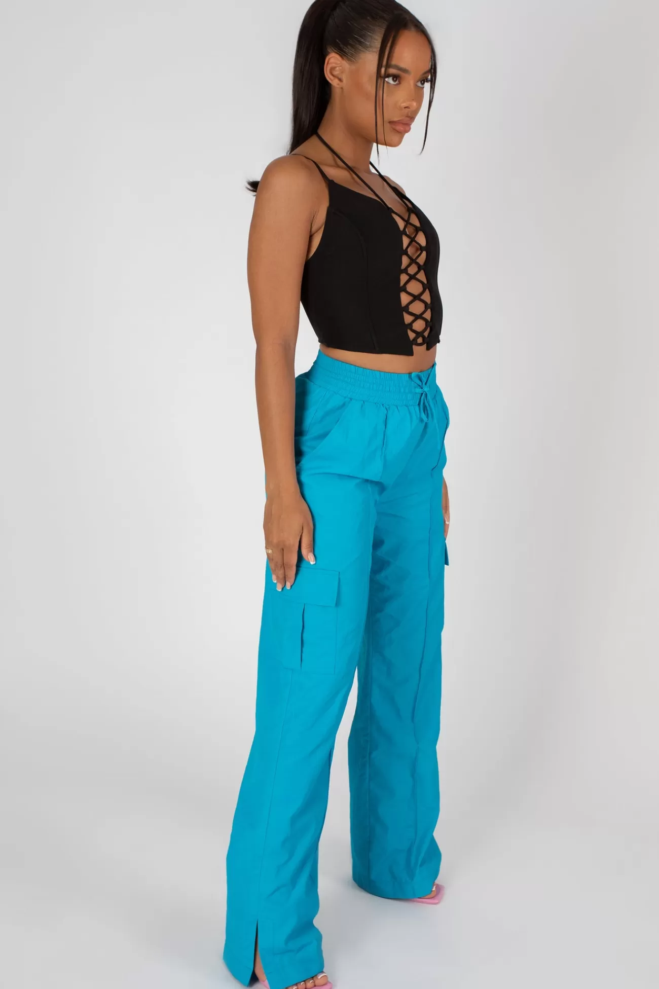 Public Desire Lace Up Corset Top Black Outlet