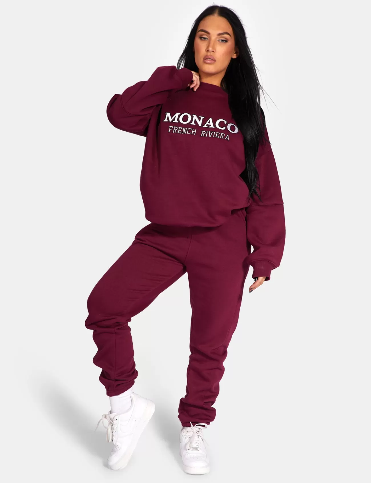 Public Desire Monaco Embroidered Sweatshirt Berry Store