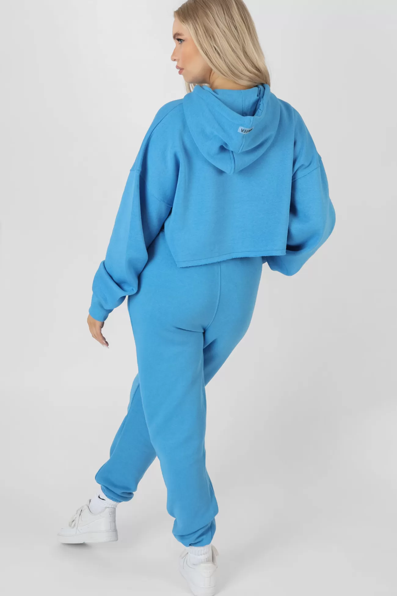 Public Desire Oversized Cropped Sweat Hoodie Blue Best Sale