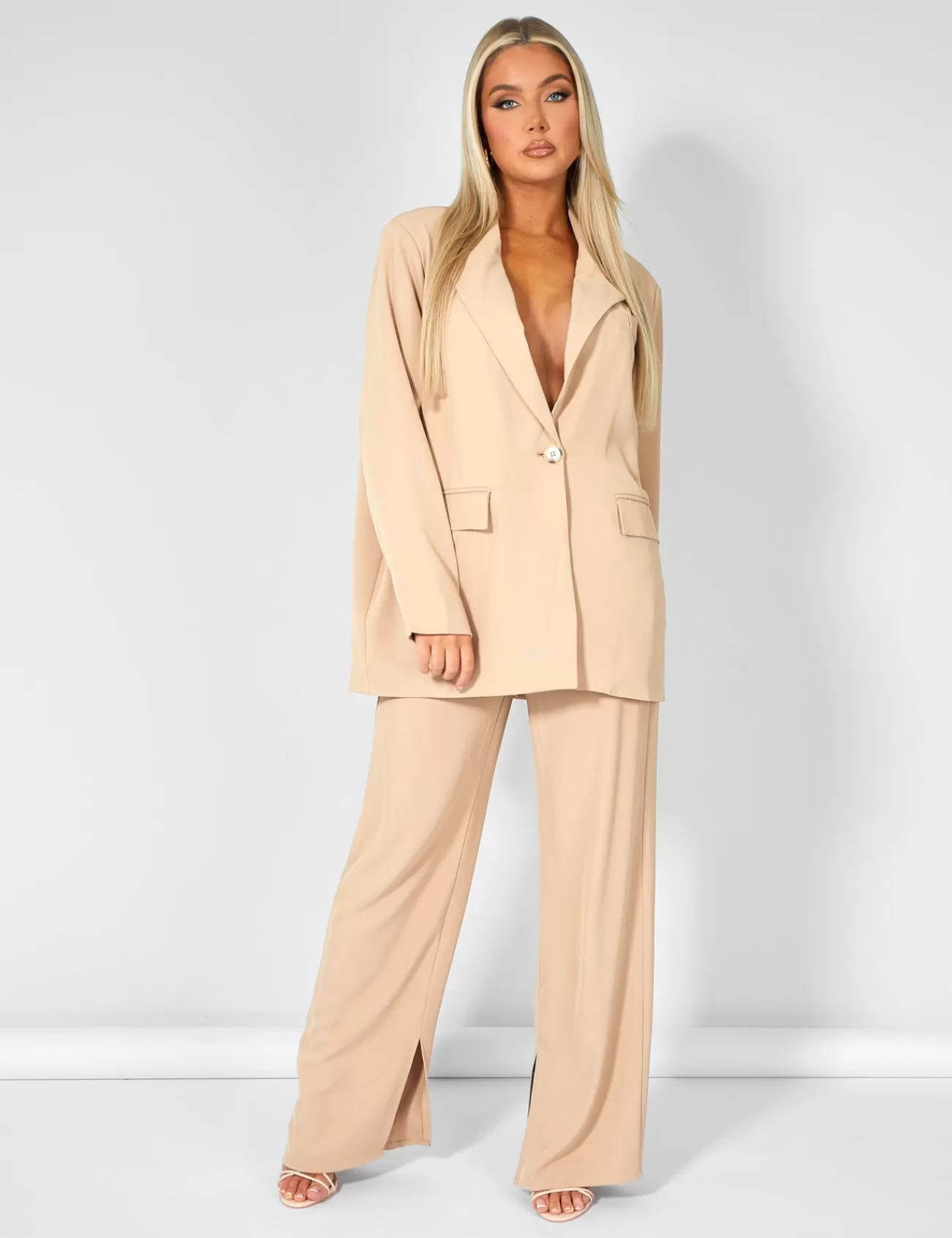 Public Desire Oversized Dad Blazer Sand Online