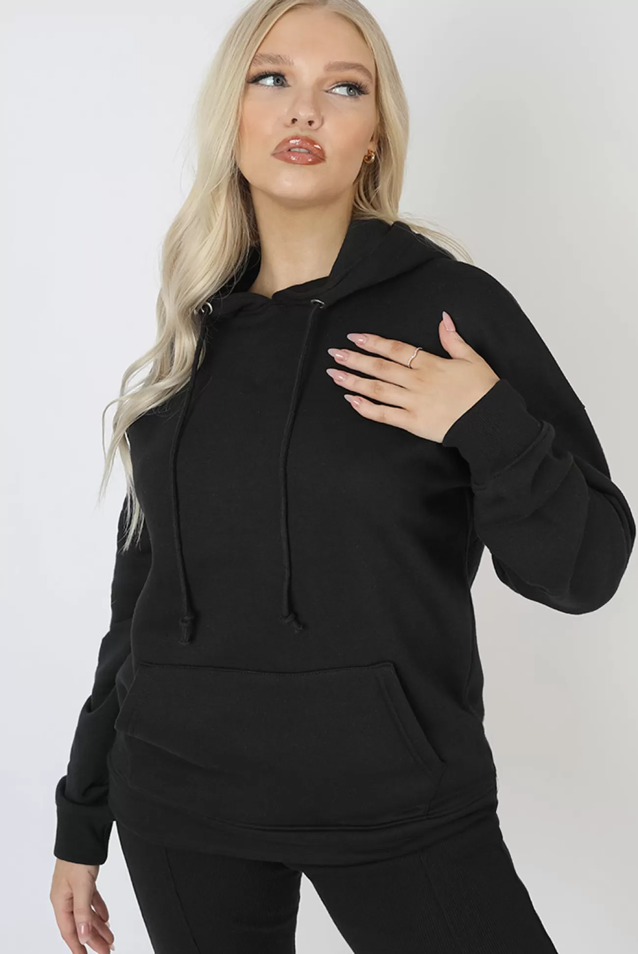 Public Desire Oversized Hoodie With Front Pocket Black Hot