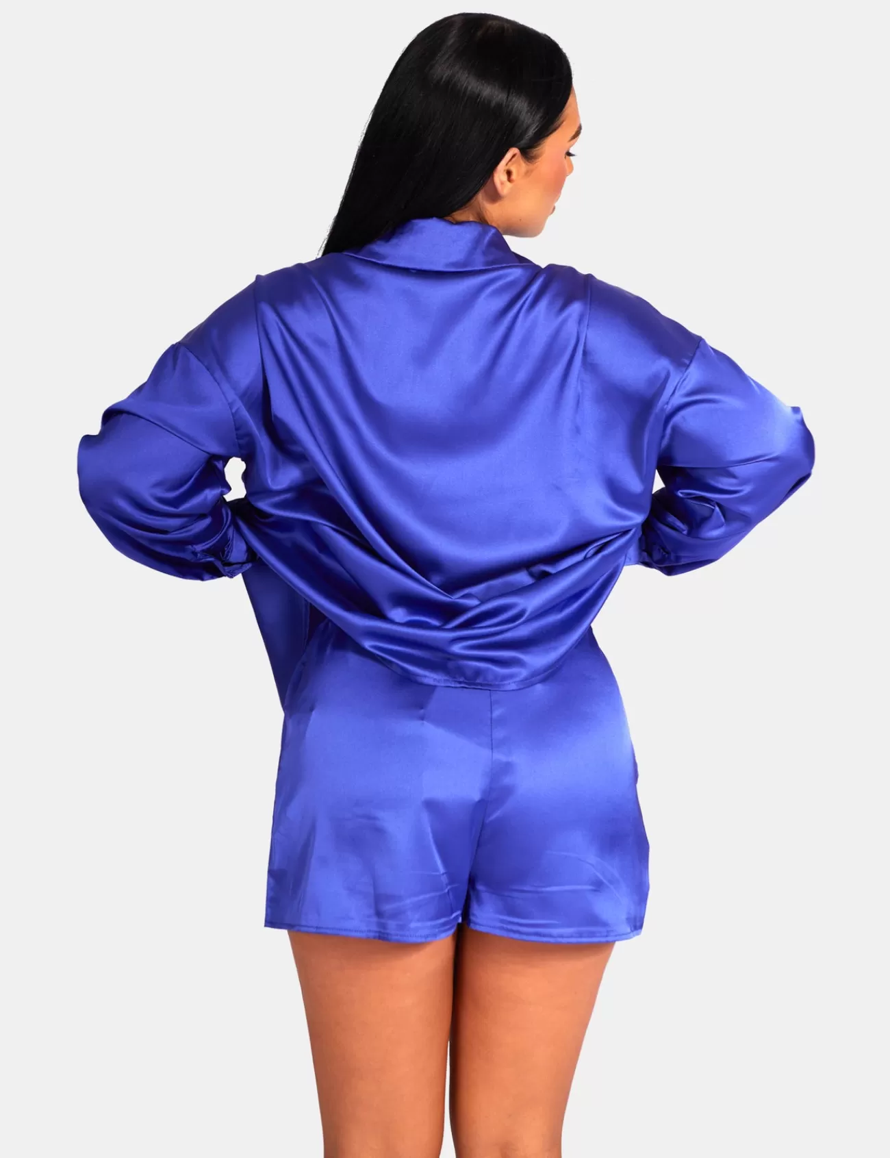 Public Desire Oversized Satin Shirt Purple Flash Sale