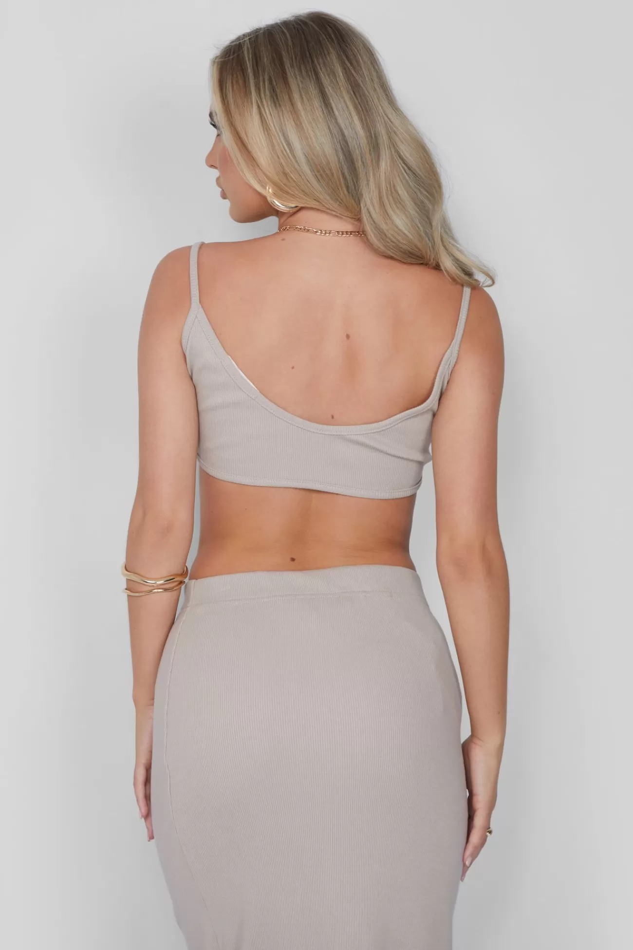 Public Desire Ribbed Bralet Stone Store