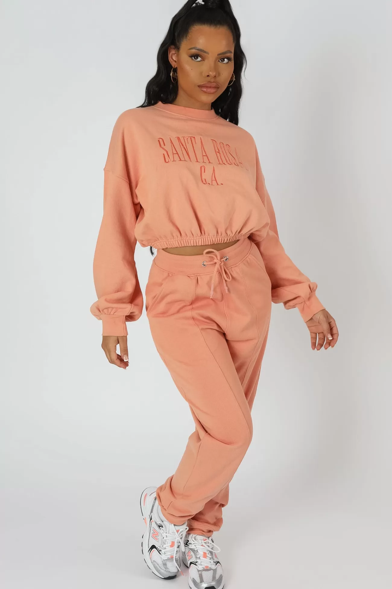 Public Desire Seam Front 90S Joggers Peach Flash Sale