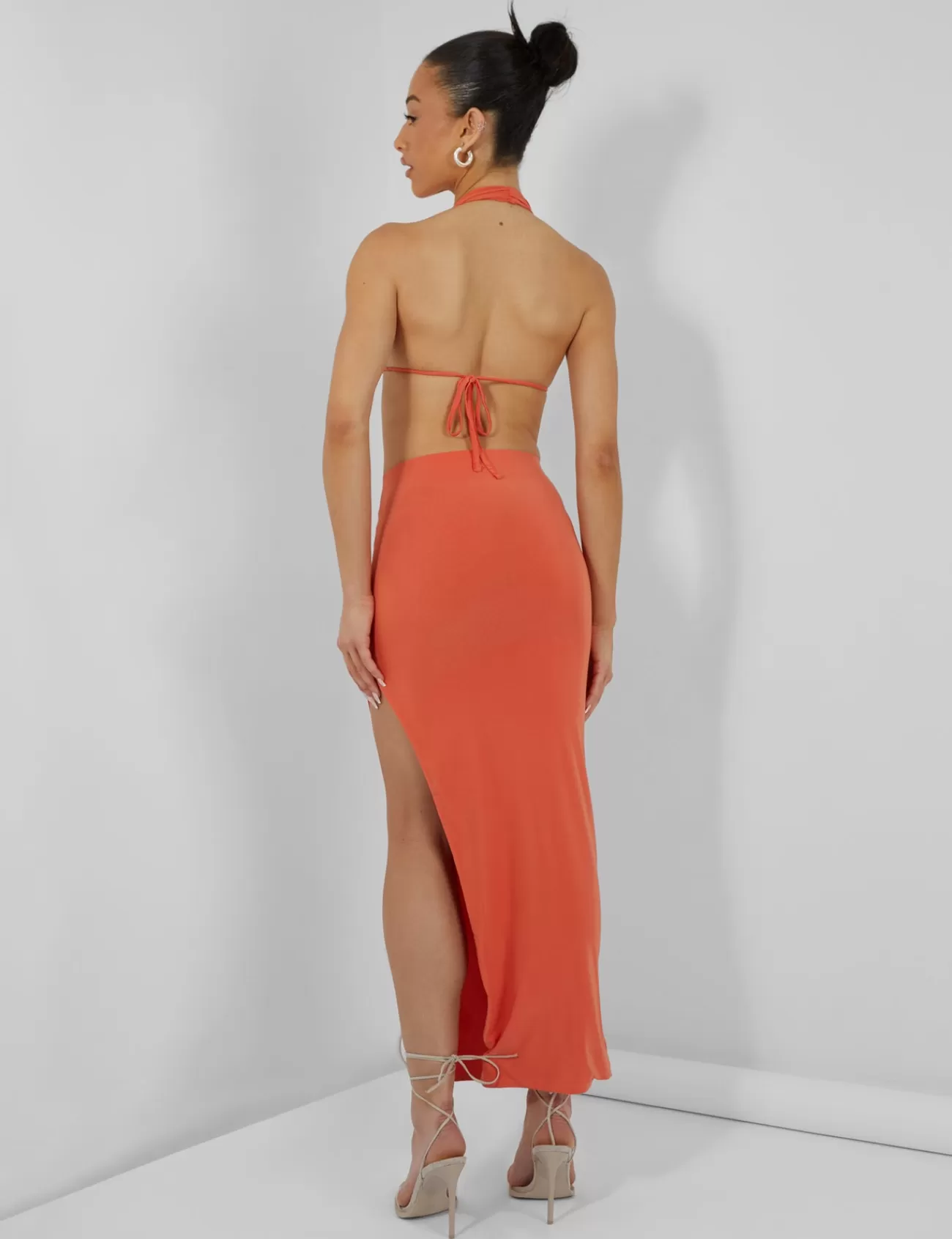 Public Desire Slinky Halterneck Top Orange Store