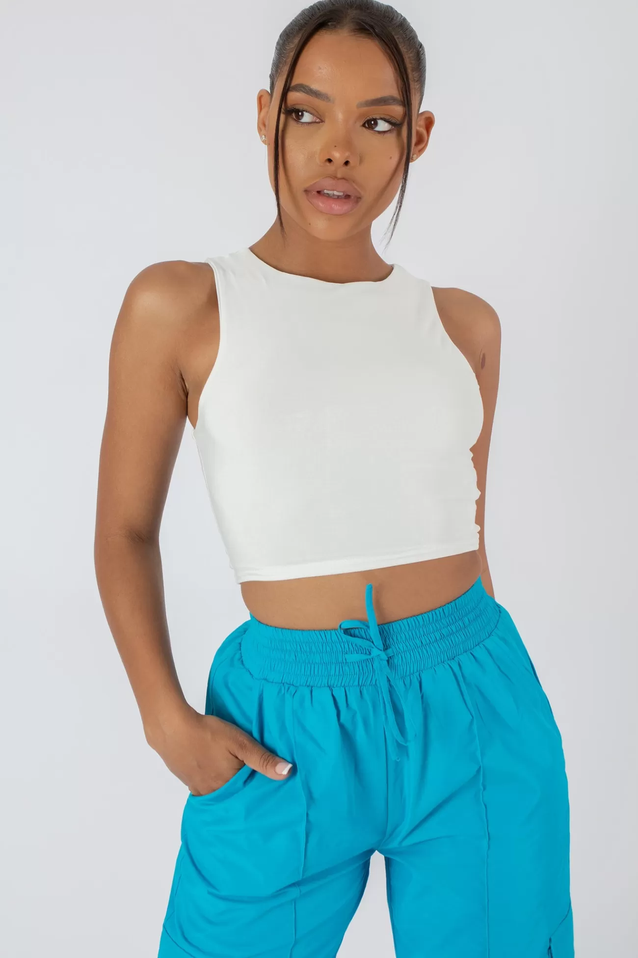 Public Desire Slinky Racer Top White Best Sale