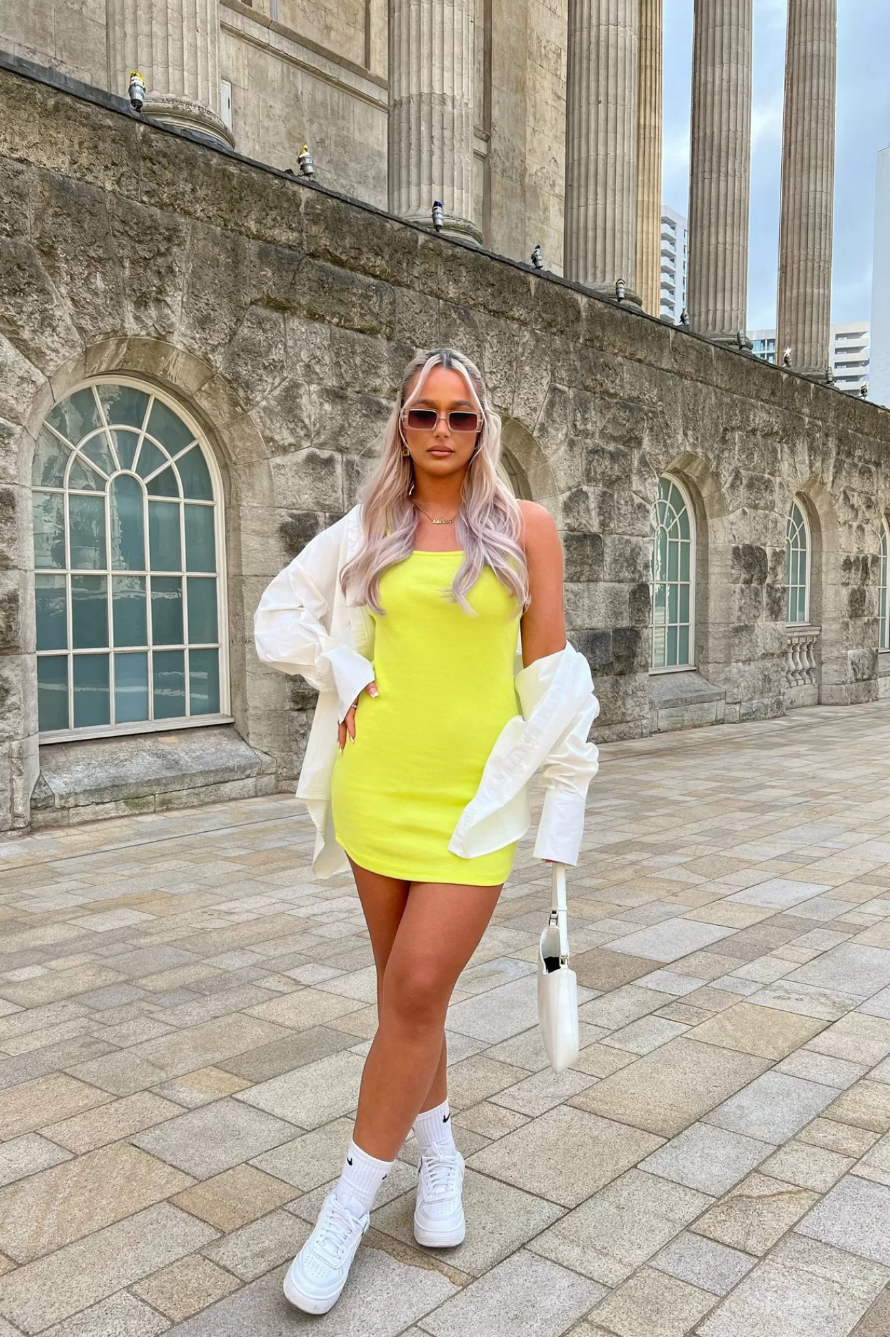 Public Desire Strappy Mini Curved Hem Dress Lime Fashion