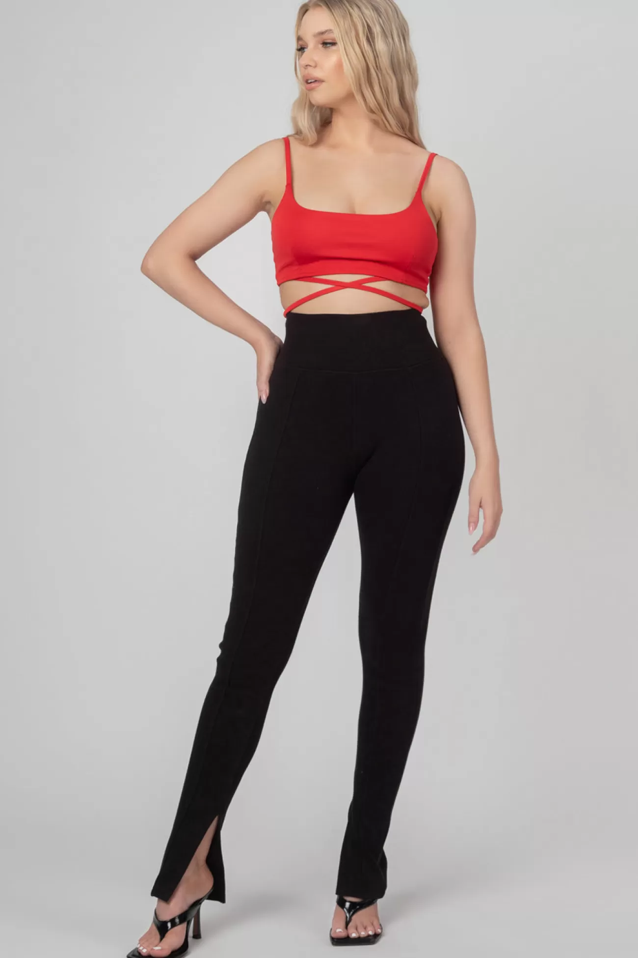 Public Desire Strappy Tie Cropped Bralet Red Store