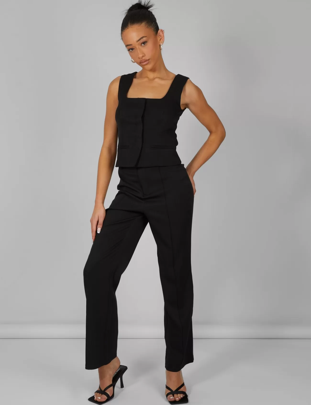 Public Desire Tailored Square Neck Top Black Store