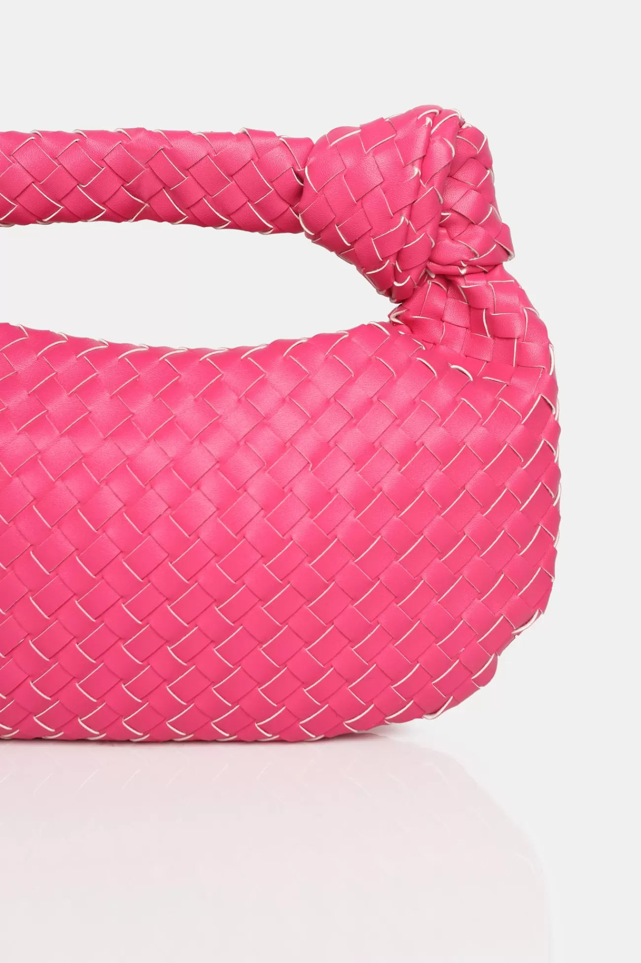 Public Desire The Blame Hot Woven Pu Knot Detail Mini Grab Bag Pink Online