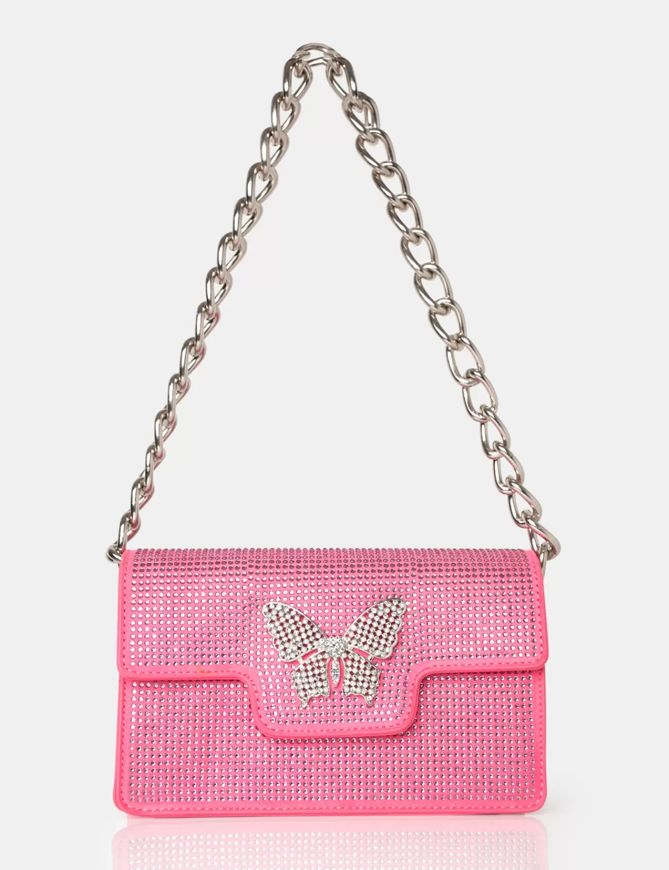 Public Desire The Butterfly Diamante Shoulder Bag Pink Cheap