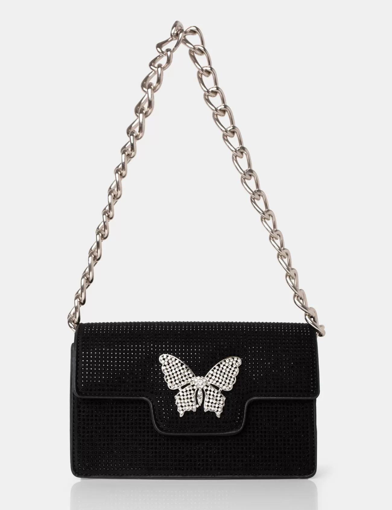 Public Desire The Butterfly Diamante Shoulder Bag Black Best