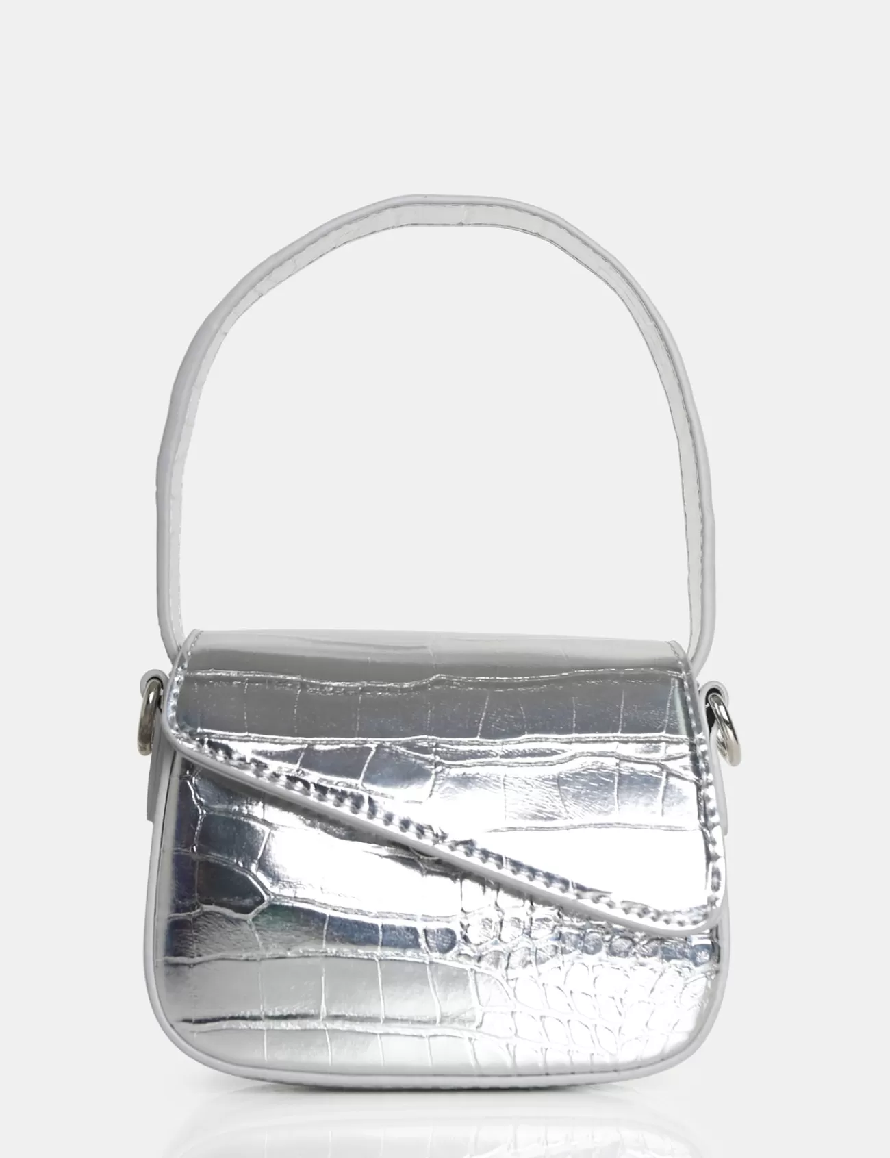 Public Desire The Jolee Metallic Silver Mini Grab Bag New