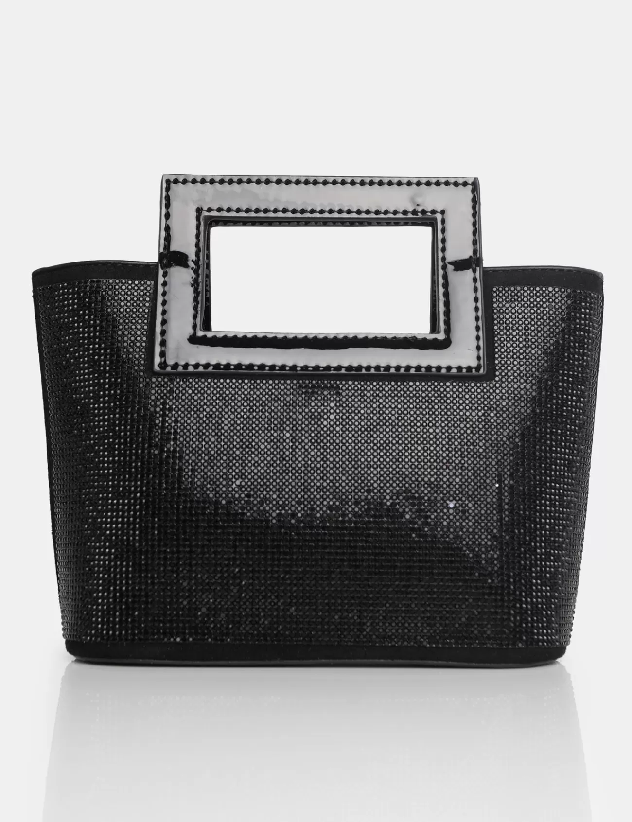 Public Desire The Lustre Pu Diamante Bag Black Clearance