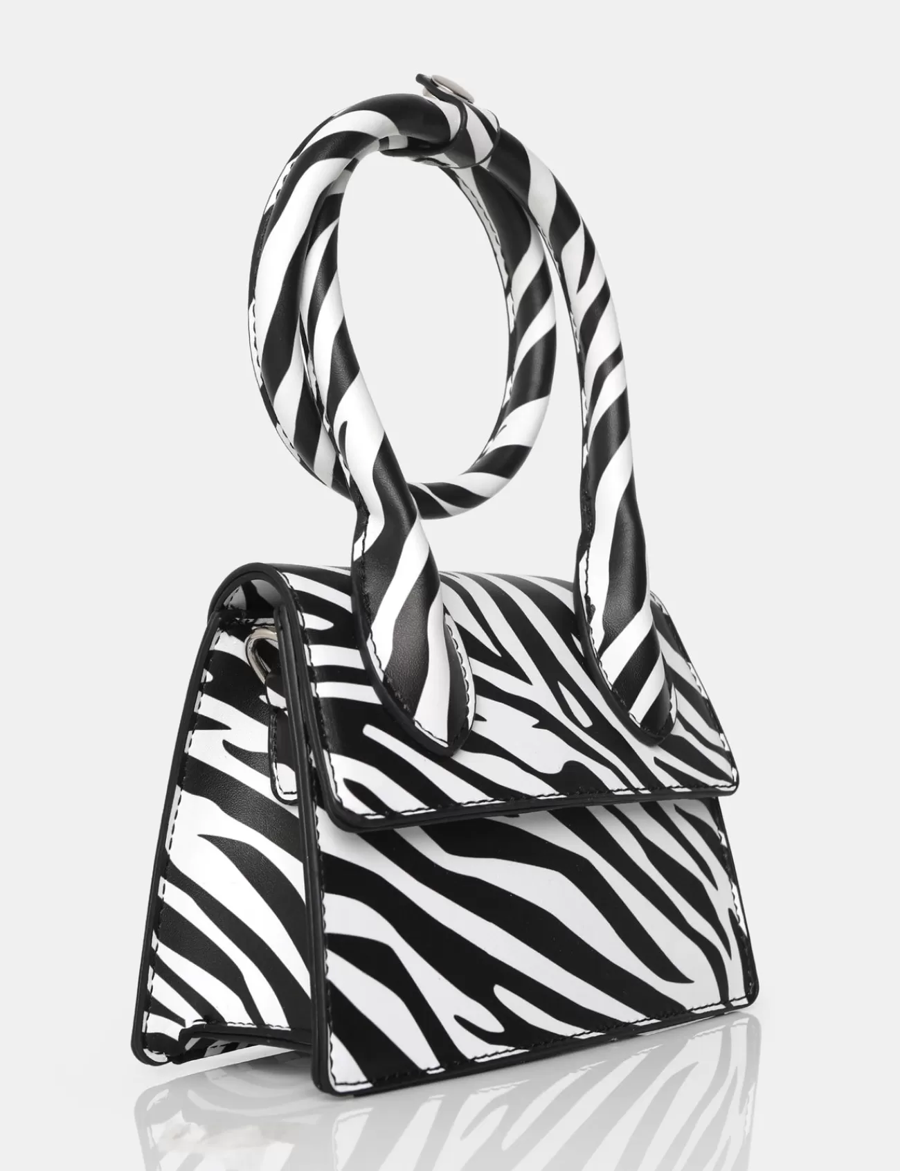 Public Desire The Milan Zebra Print Pu Crossbody Mini Bag Monochrome Hot