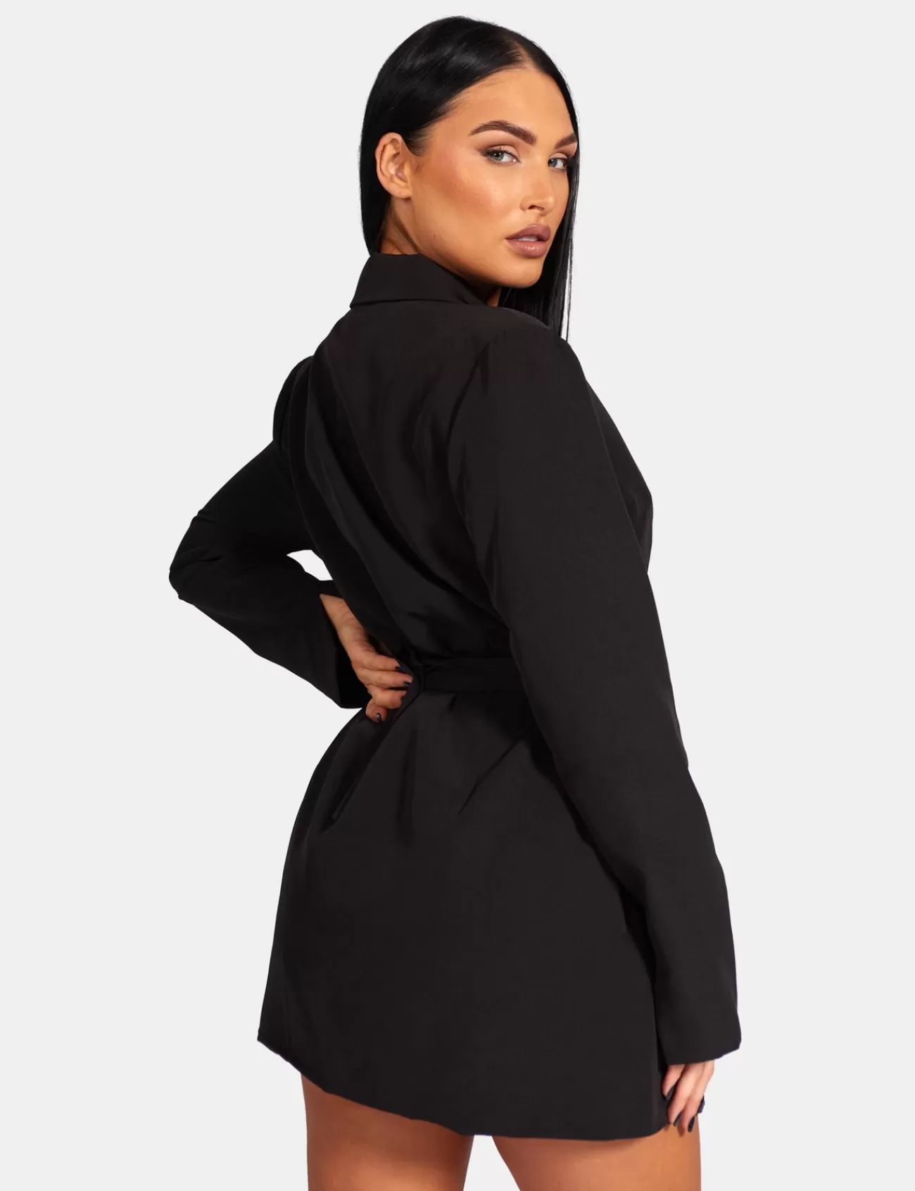 Public Desire Wrap Belt Blazer Dress Black New